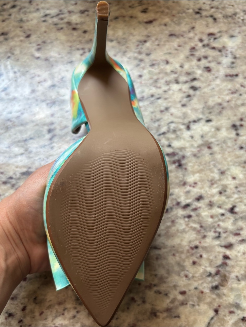 Betsey Johnson Teal Watercolor Bow Pointed-Toe Pumps - Picture 9 of 12